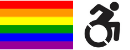This image contains both the rainbow flag and accessible icon. This indicates the agency is LGBT+ friendly and accessible to those with disabilities or in wheelchairs.