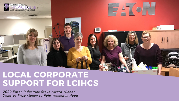 Corporate Support for LCIHCS: Eaton Industries 2020 Stover Award Winner Donates Prize Money to Help Women in Need